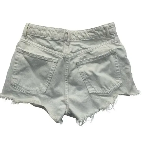 Zara Cut Off Shorts Womens Beach Casual Size 4 White - Picture 9 of 13